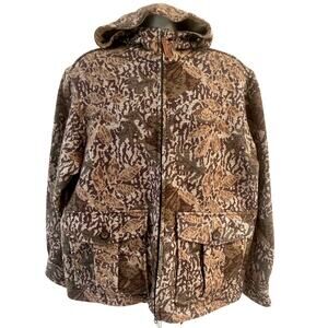 WOOLRICH-RARE Men's Wool Knit Camouflage Hooded Field Jacket Coat Button Front